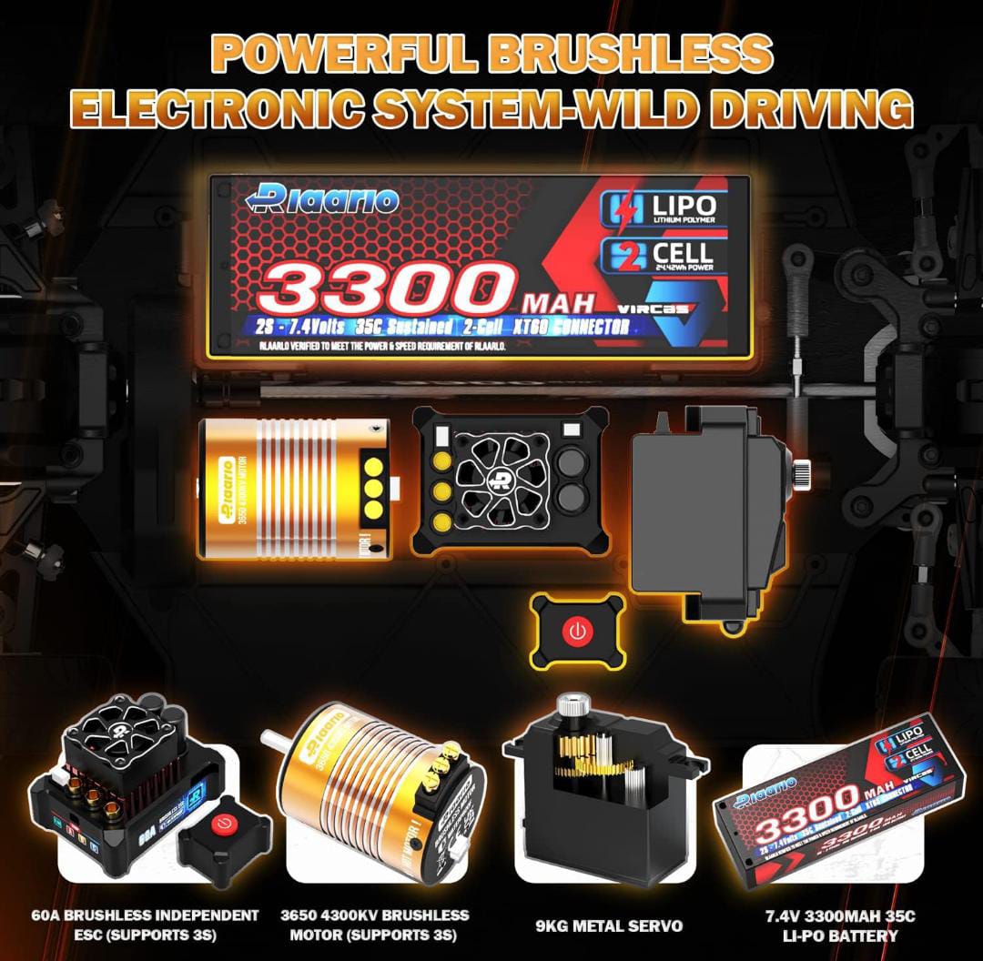 AMORIL 1/10 AK-917 Fast Brushless RC Cars for Adults,Max 70kmph Hobby Electric On-Road RTR, 3650 4300KV Motor,60A Independent ESC,Remote Control Car for Boys
