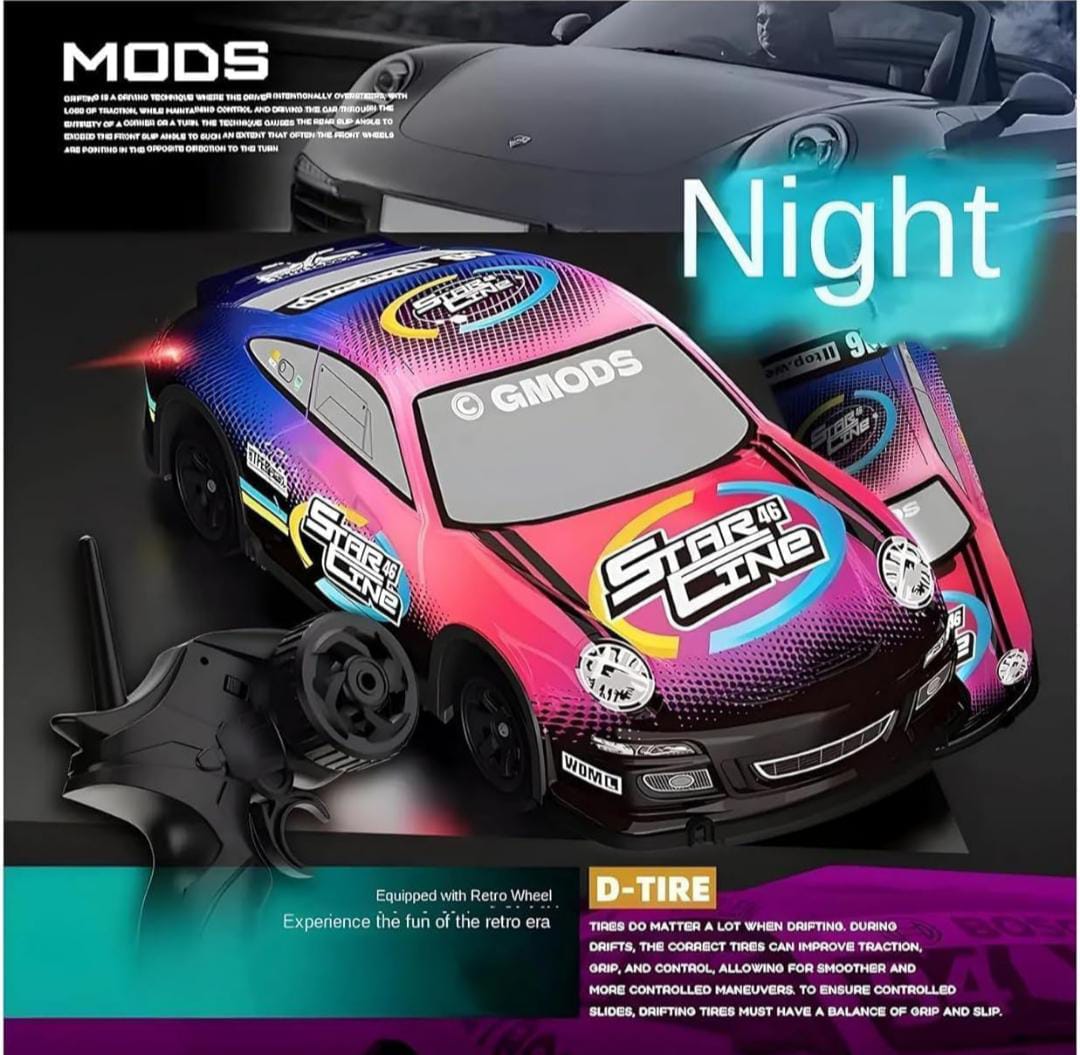 RC Stunt Car for Kids – 4WD 2.4GHz Drift & Twist Remote Control Car with Lights, Music & Sensor Watch (Metal RC Climbing) Multicolor