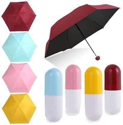 Capsule Umbrella | UV Protection Fabric, Anti-Slip Handle for Rain & Summer | Mini umbrella for Men Women (Multicolour)
