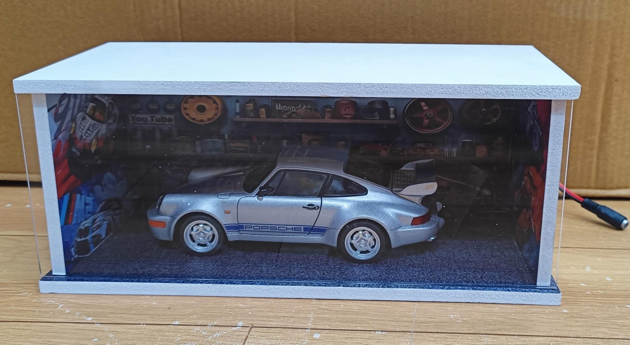 Car Garage Display Case with Door & LED Lights β Dustproof Storage for Model Cars (1:64 Scale)