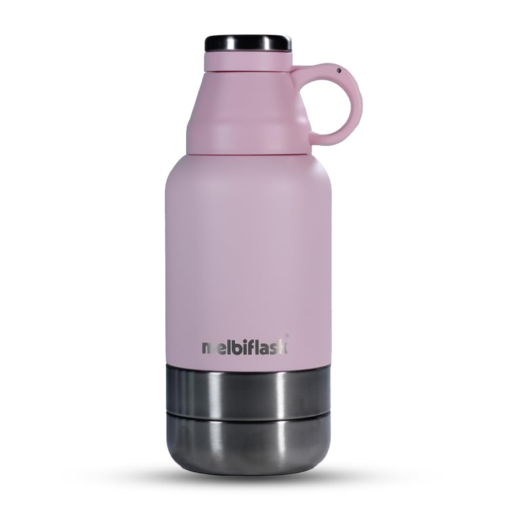 Melbify 3-in-1 Flask with Storage Bowls| Vacuum Flask |Melbiflask Water Bottle | Thermosteel Insulated Flask | 1 Litre | Hot&Cold Water,Coffee,Tea,Milk,Soup|Best Flask for Babies,Office&Travel