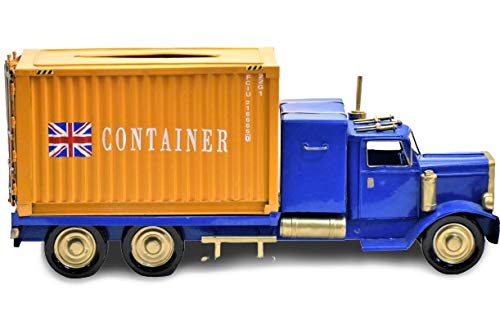 Metal Container Shape Tissue Box with Trainer Carrier Truck Showpiece for Home & Office Decor