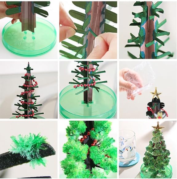 Christmas MagicTree & Snowfall Lamp Set โ DIY Crystal Trees + Handmade Snow Night Light