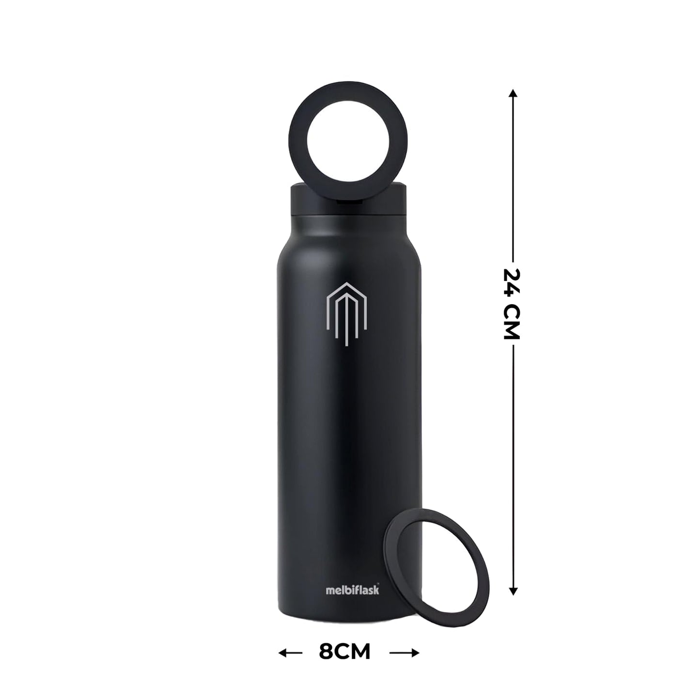 Melbify | Sipper Water Bottle with Magnetic Tripod | 750 ML| Melbipod Black | Perfect for Creators On-the-Go Vlogging, Fitness, Travel | 3 Hour Hot & 6 Hour Cold | 5 Colors | BPA Free
