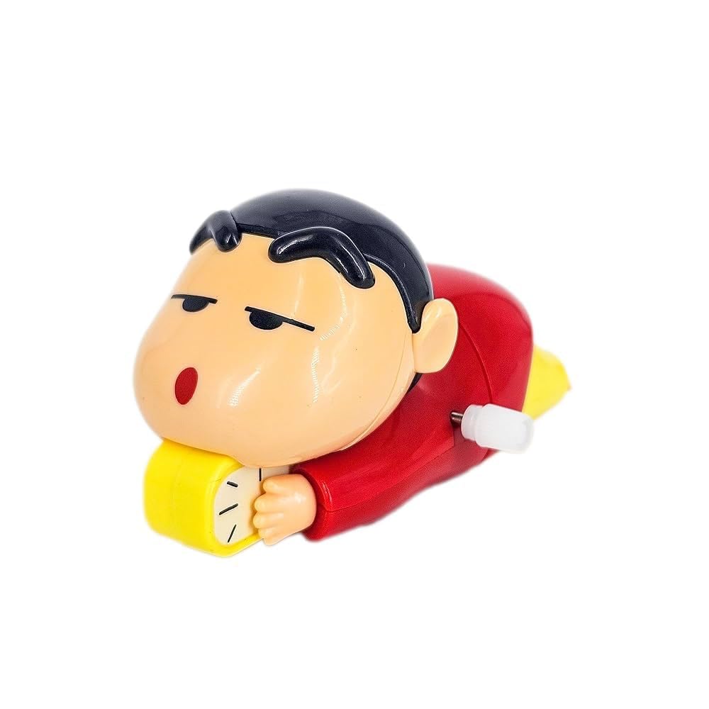 Shinchan Manual Clockwork Toy Anime 5CM Character Styling Crawling Flat Push Children's Toy Moving Birthday Gift Figure(Multicolor)