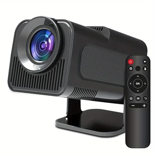 HY320 Mini Support 4K,Native 720P Portable Projector with WiFi/Bluetooth//HDMI Android 11 Smart Projector Auto Keystone, 180°Rotatable Freestyle Video Projector for Home Office School (Black)