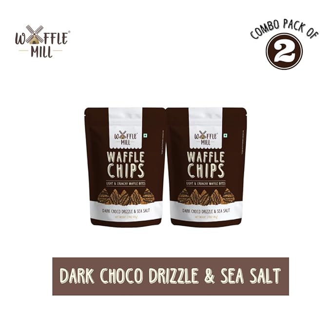 Waffle Mill - Waffle Chips DARK Choco Drizzle Pack - 170Gm