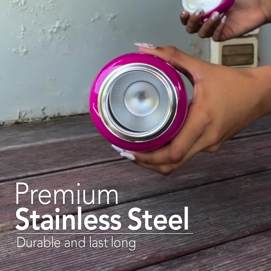 Melbify Stainless Steel | 2-In-1 Thermos Flask With Attached Snacks Container | 1 Litre | Melbisport Maroon | Dual Lid For Sip & Pour | Ideal For Sports, Travel, & Everyday Use