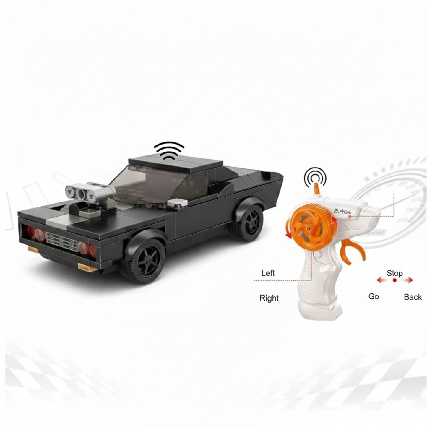 249 Pieces Building Blocks Model Kit – 1:20 Scale Black Sports Vehicle Static DIY Construction Set for Kids 6+ & Teens, Collectible Display Toy...