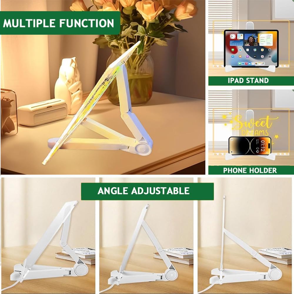LED Acrylic Glow Board with 7-Color Light | Dry Erase Message Board with Stand