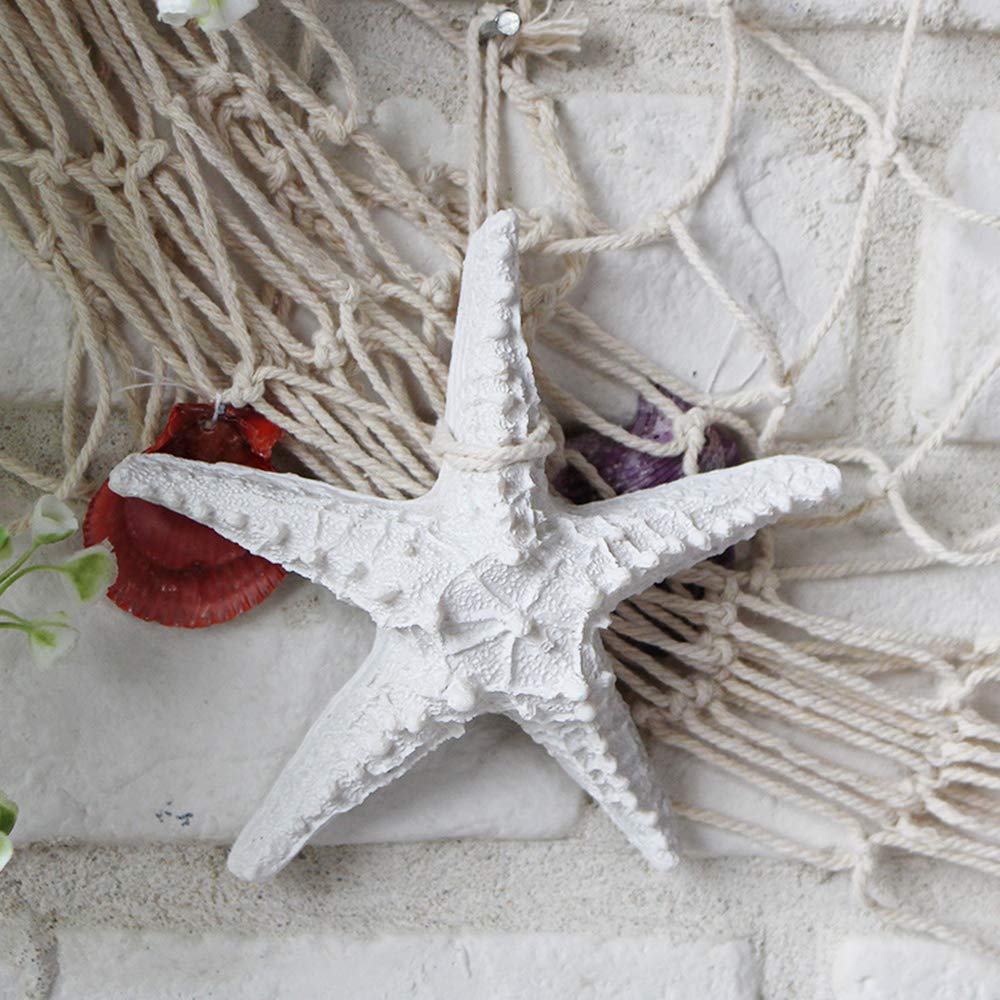 Creative Mediterranean Style Design Beach Starfish Resin Five-Pointed Star in White Home Restaurant Kindergarten Wall Hanging Decoration