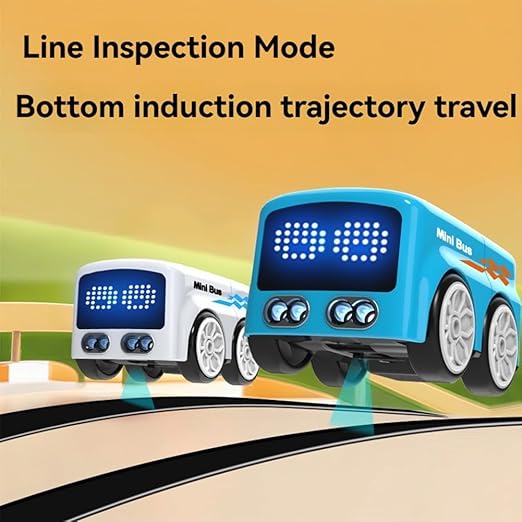Magic Mini Bus, 2.4 GHZ Inductive Car That Follows Drawn Line, Interactive Magic Mini Bus with Gestures Follow & Escape Modes, Idea Gift for 6+ Kids Boys Girls and Adults (Random Color)