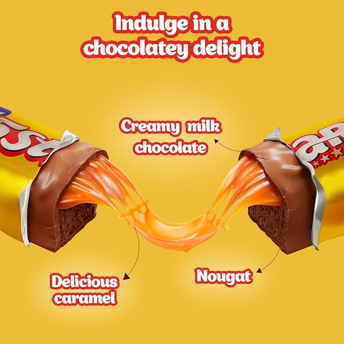 5 Star Chocolate Bar 10 rs - 38g (Pack of 40) | Rich Caramel & Nougat | Delicious Imported Chocolate