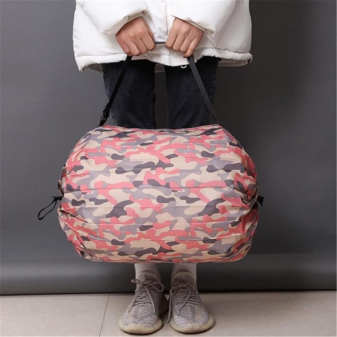 Shopping Bag For Travel Storage In Zipper Case, Foldable Large Capacity