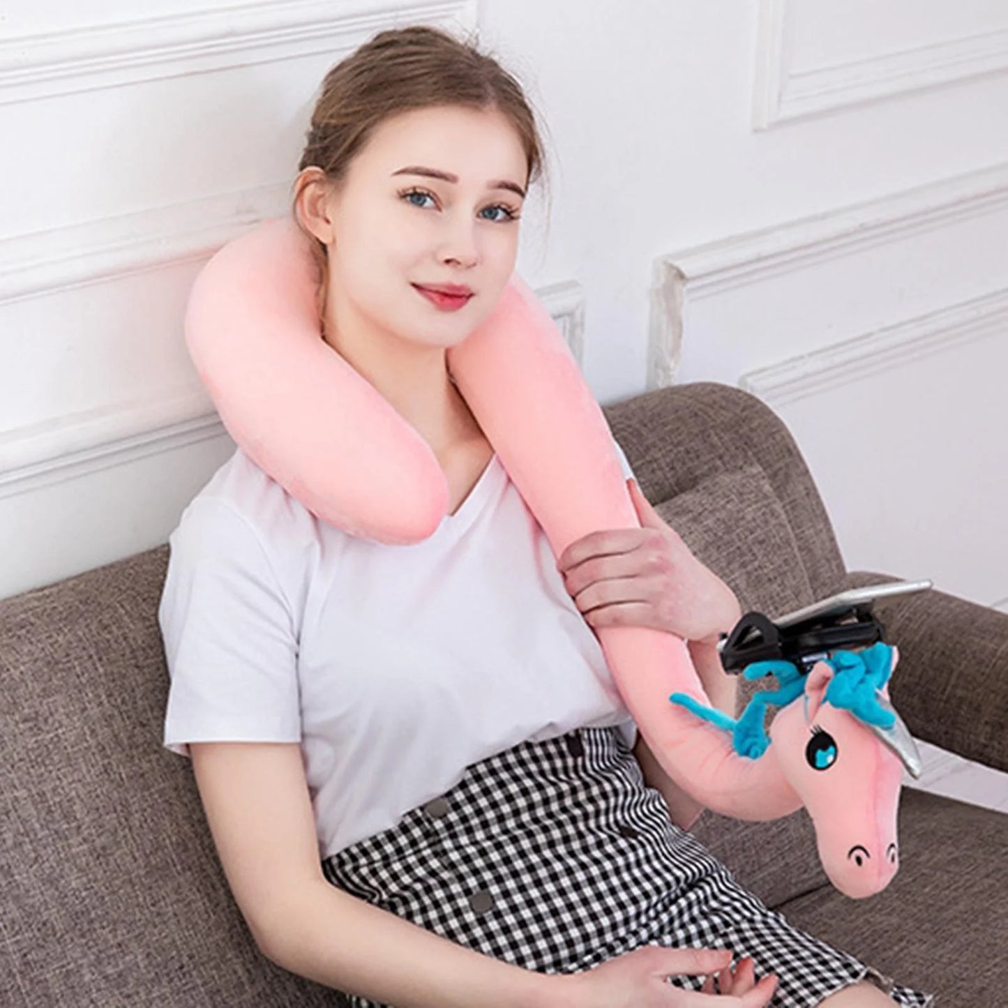 Neck Pillow Phone Holder for Bed | Travel |Random Colour