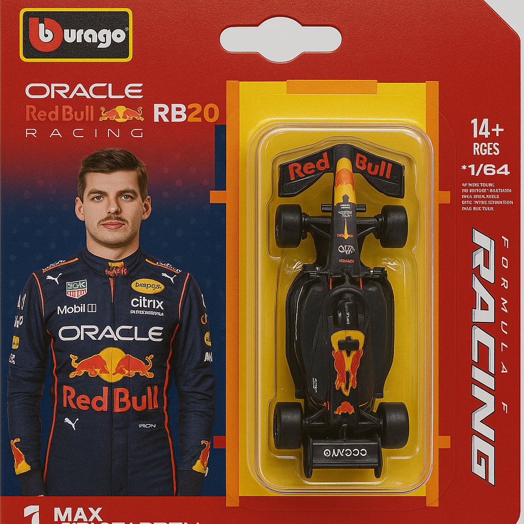 F1 Miniature Die-Cast Car Collection – Leclerc, Piastri, Russell & Verstappen | Official Bburago Display Pack