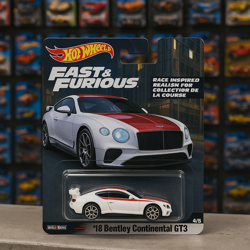 2018 Bentley Continental GT3 ⚪🔴 – Hot Wheels Premium | Fast & Furious Series (4/5)