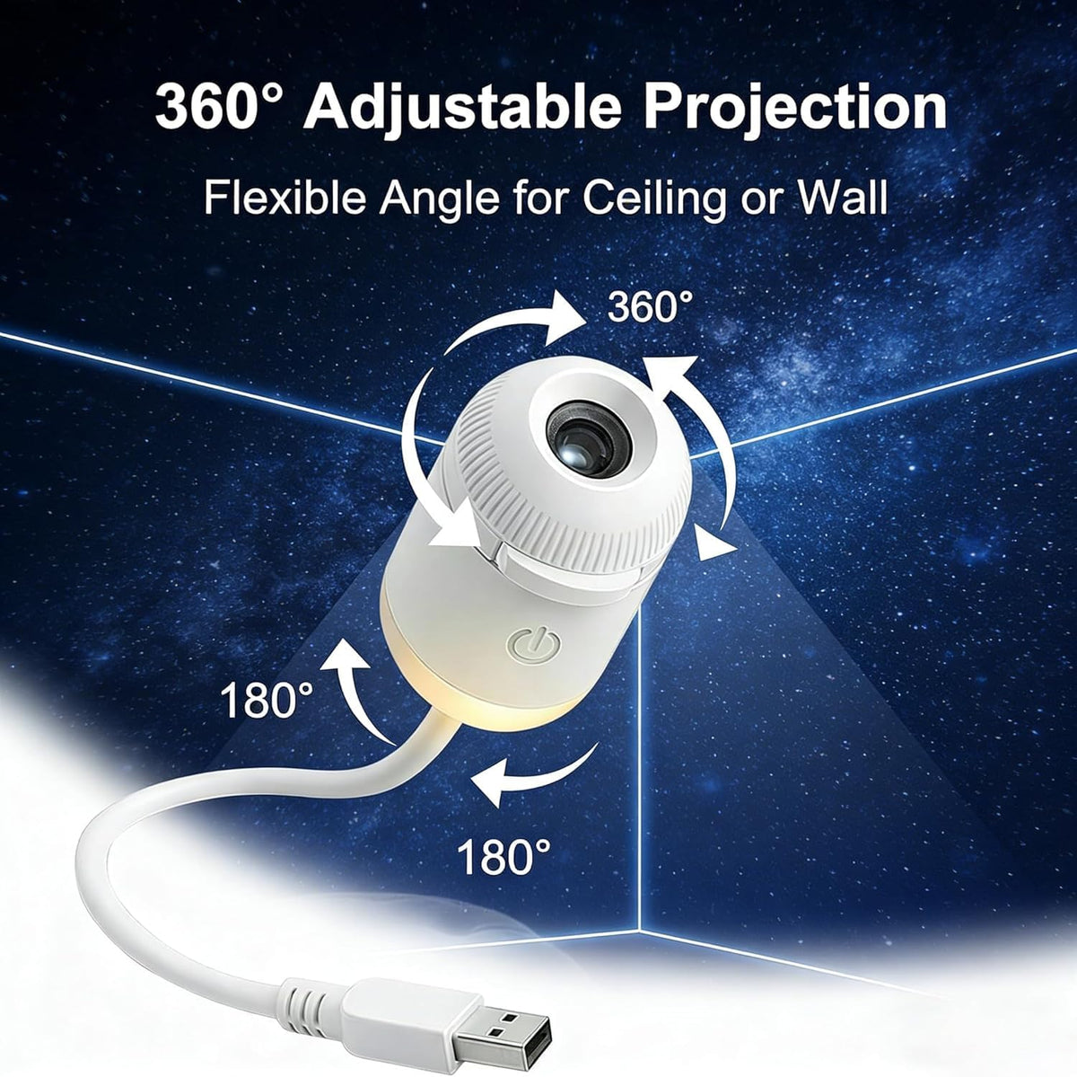 Galaxy Star Projector Night Light, 2-in-1 Astronaut Nebula Projector Lamp with 360° Rotation, USB Mini LED Ceiling & Wall Starry Moon Light for Bedroom, Kids Room & Home Decor (2 Slide)