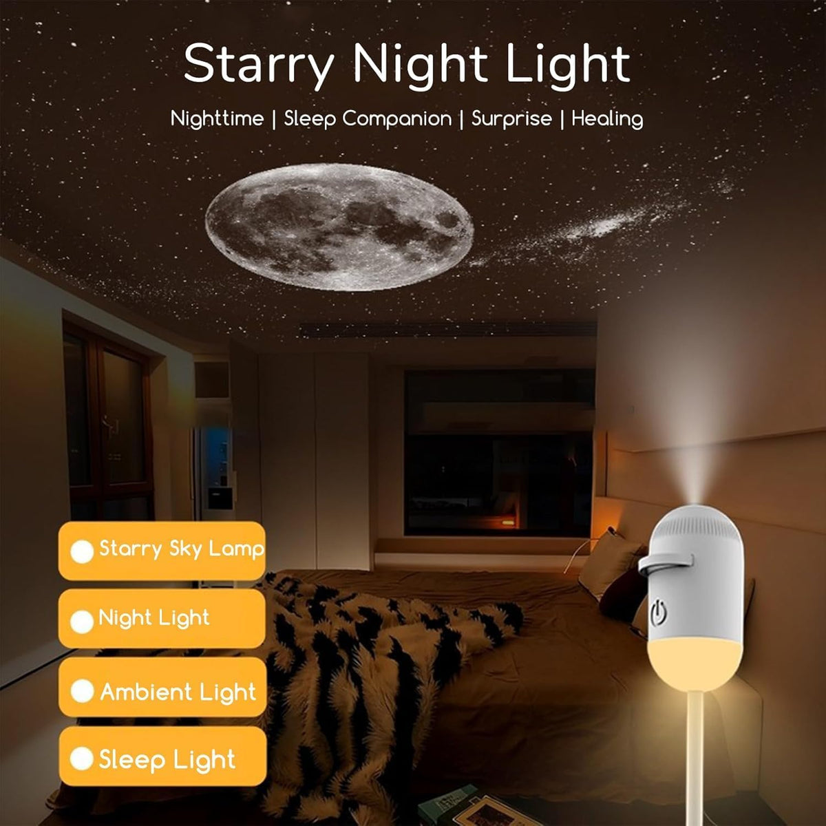 Galaxy Star Projector Night Light, 2-in-1 Astronaut Nebula Projector Lamp with 360° Rotation, USB Mini LED Ceiling & Wall Starry Moon Light for Bedroom, Kids Room & Home Decor (2 Slide)
