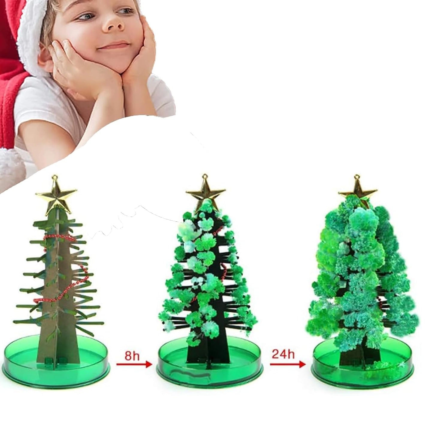 Christmas MagicTree & Snowfall Lamp Set โ DIY Crystal Trees + Handmade Snow Night Light