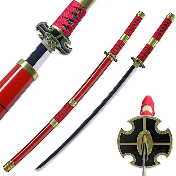 Pirate Hunter Red Katana – Carbon Steel Sword Replica