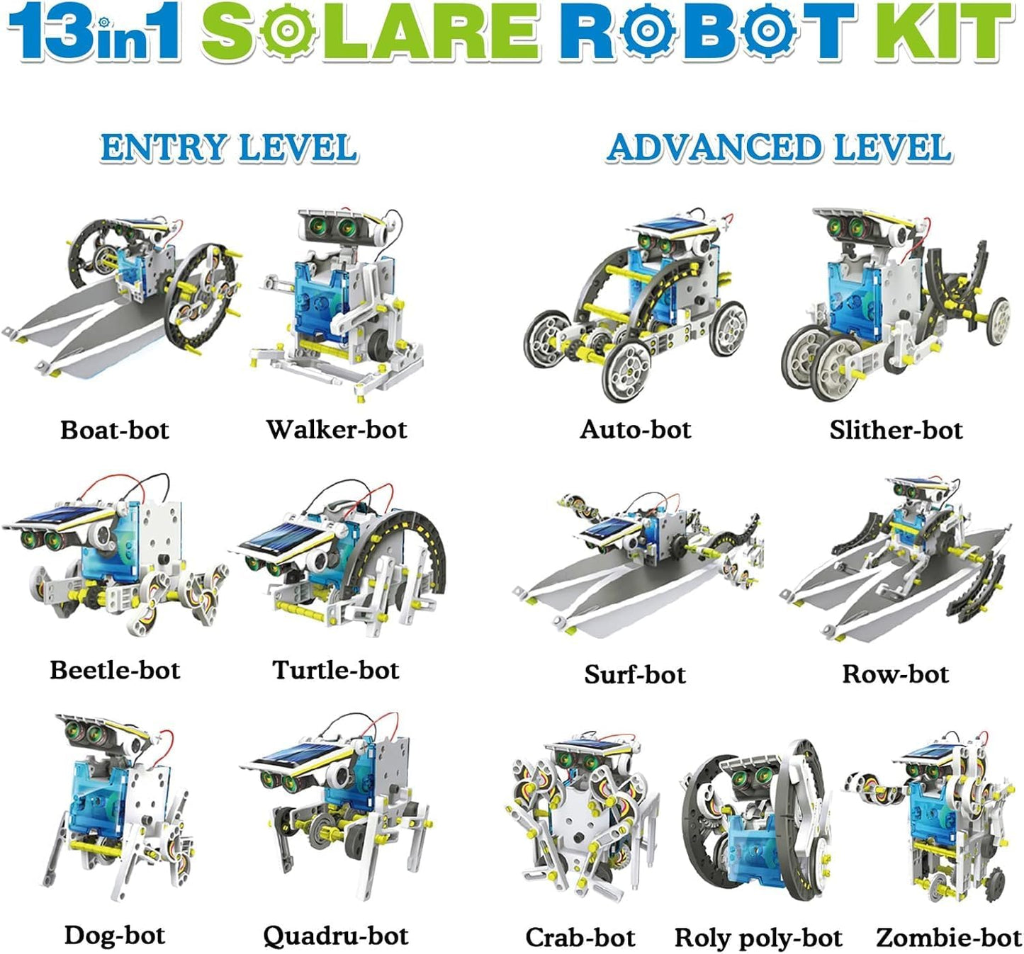 13 in 1 Solar Robot Kit Learning Educational Kids Station, Robot Toy Game Toy for Kids