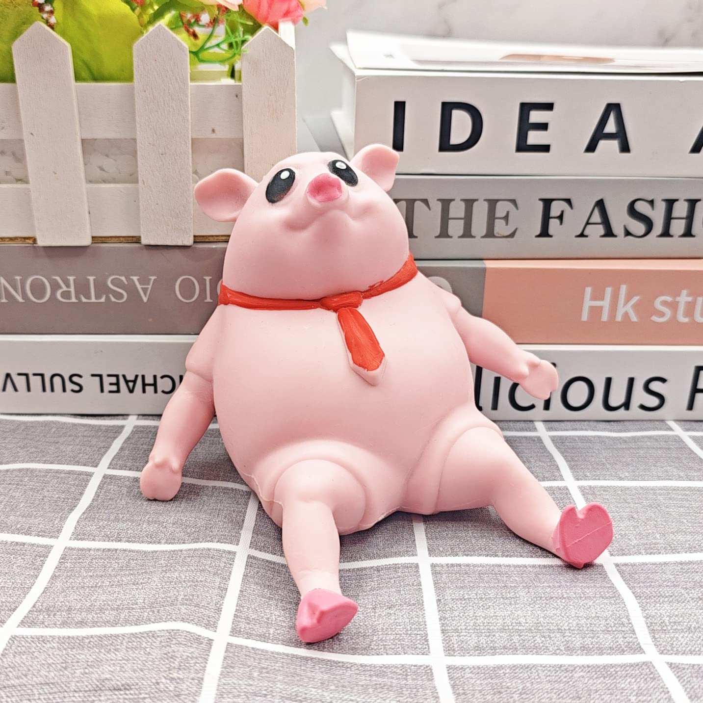 AWANGLUO Novelty Cute Squishy Toy Pink Pig Gifts for Kids Adults, Decompress and Stress Stretch Animal Anxiety Relief Autism Disorders, Funny Pig Man Sensory Stress Toy for Girl Boy