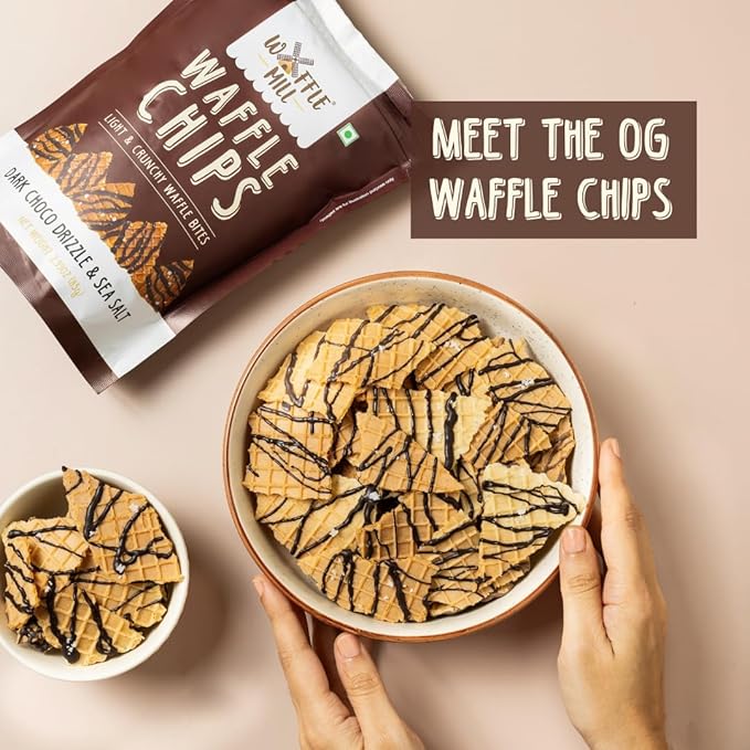 Waffle Mill - Waffle Chips DARK Choco Drizzle Pack - 170Gm