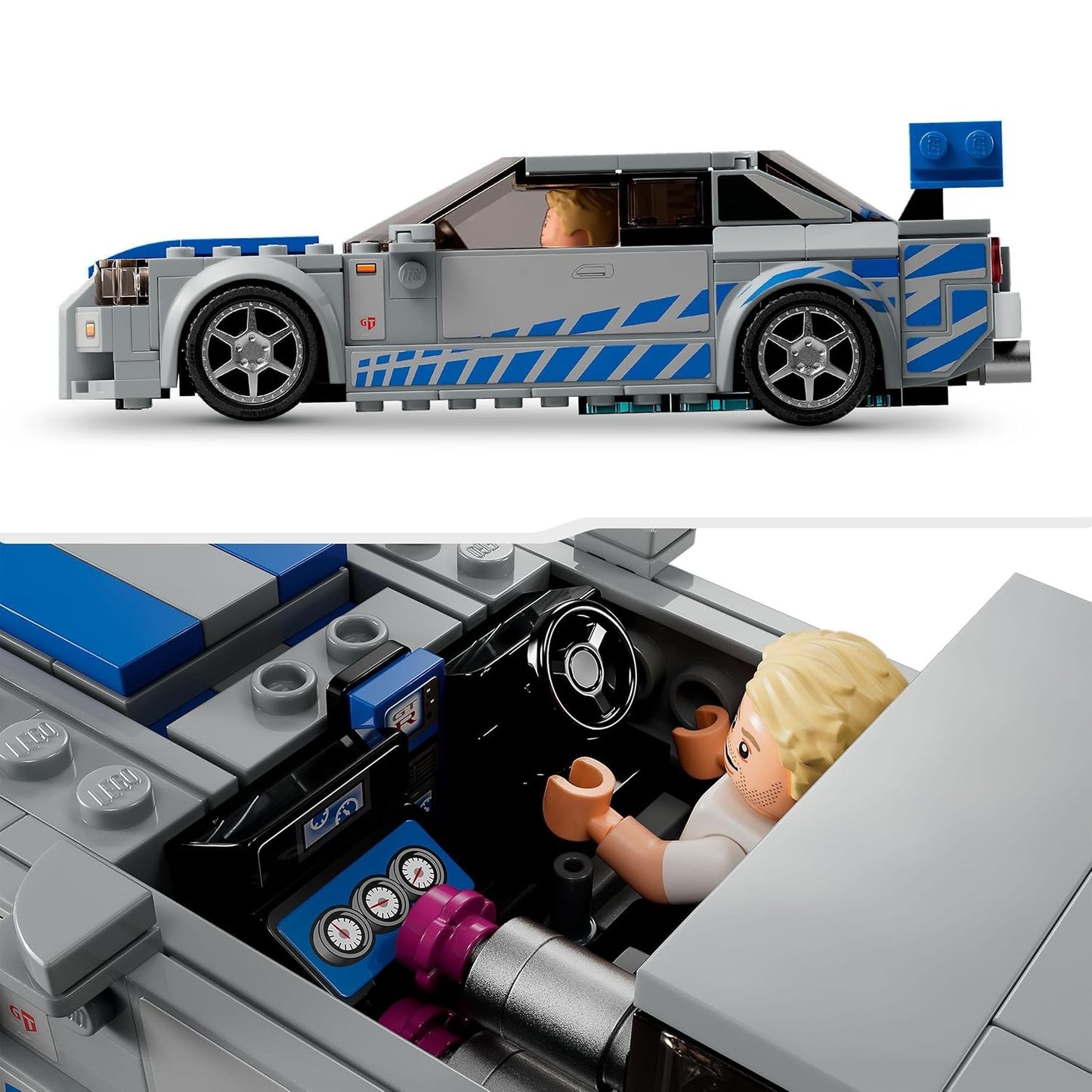 LEGO Speed Champions 2 Fast 2 Furious Nissan Skyline GT-R (R34) 76917 Building Toy Set; Race Car Model for Ages 9+