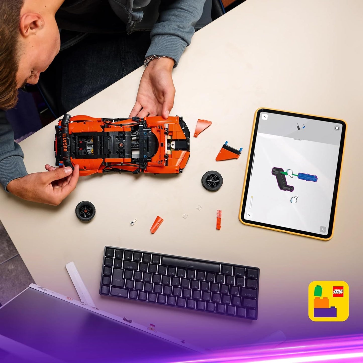 LEGO Technic Bugatti Chiron Pur Sport Hypercar - Race Car Toy - Vehicle Gift for Kids - 42222