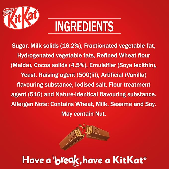 KIT KAT 20RS Finger Chocolate Coated Wafer Bar - 18.5g/19g (Pack of 30) | Crispy Wafer, Smooth Milk Chocolate | 555g/570g Box