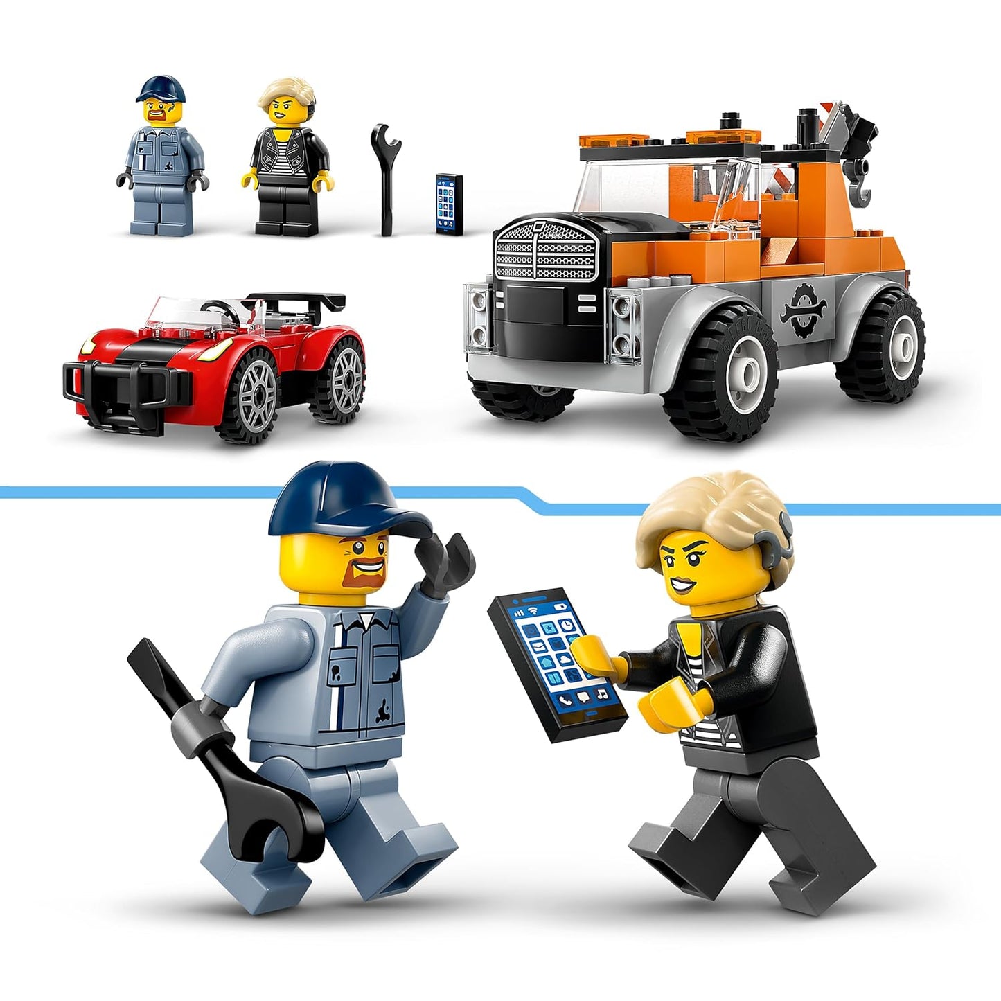LEGO City Tow Truck and Sports Car Repair Toy Playset 60435 Building Blocks Toys for 4+ Gift for Boys and Girls