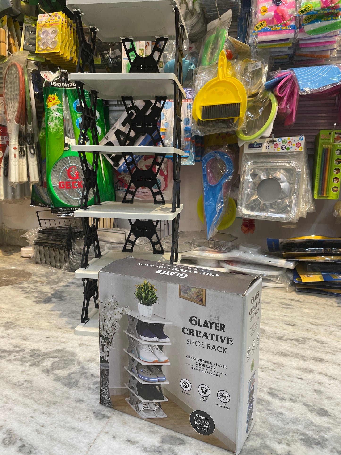 6-Layer Foldable Shoe Rack – Space-Saving Multipurpose Organizer