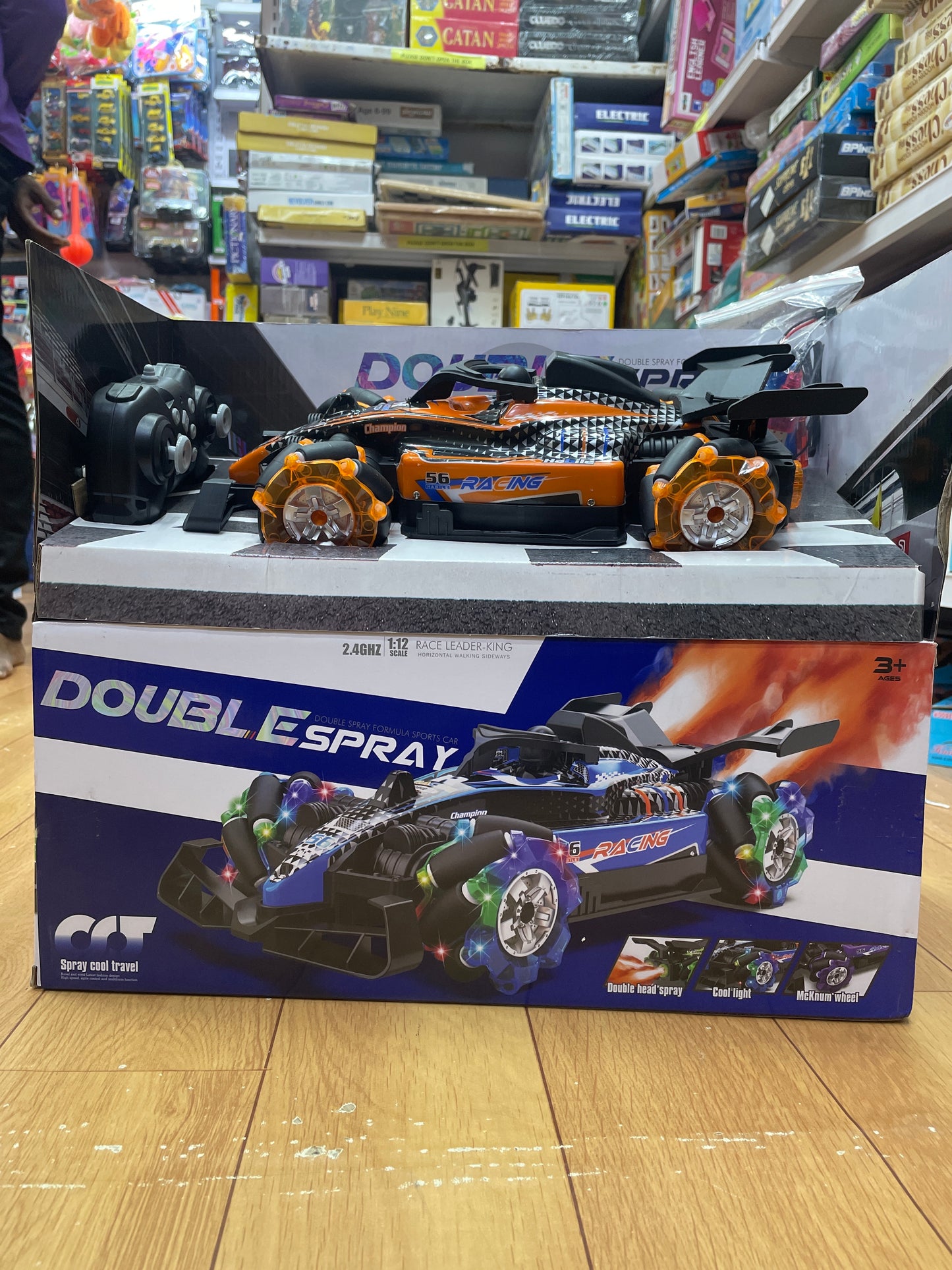 Double Spray Racing Car – Remote Control RC Stunt Car with LED Lights & Drift Wheels RC CAR