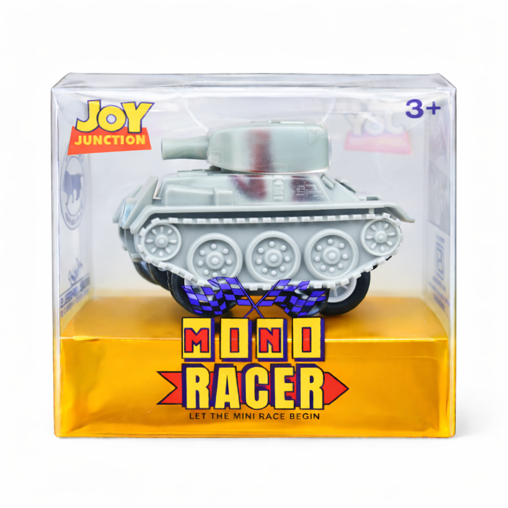Joy Junction Mini Racer Assorted Vehicles Set (Pack of 8) | Mini Construction & Military Toy Cars for Kids (3+) | Made in India