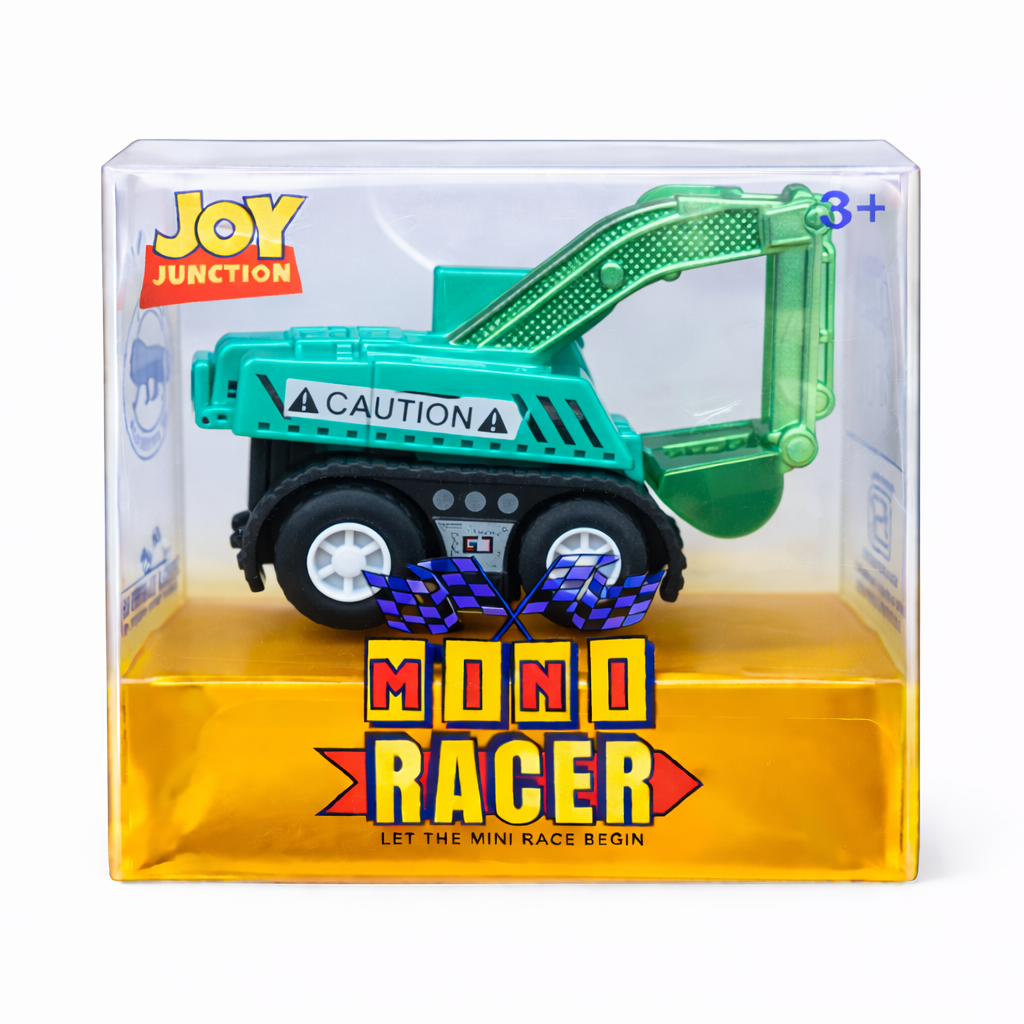 Joy Junction Mini Racer Assorted Vehicles Set (Pack of 8) | Mini Construction & Military Toy Cars for Kids (3+) | Made in India