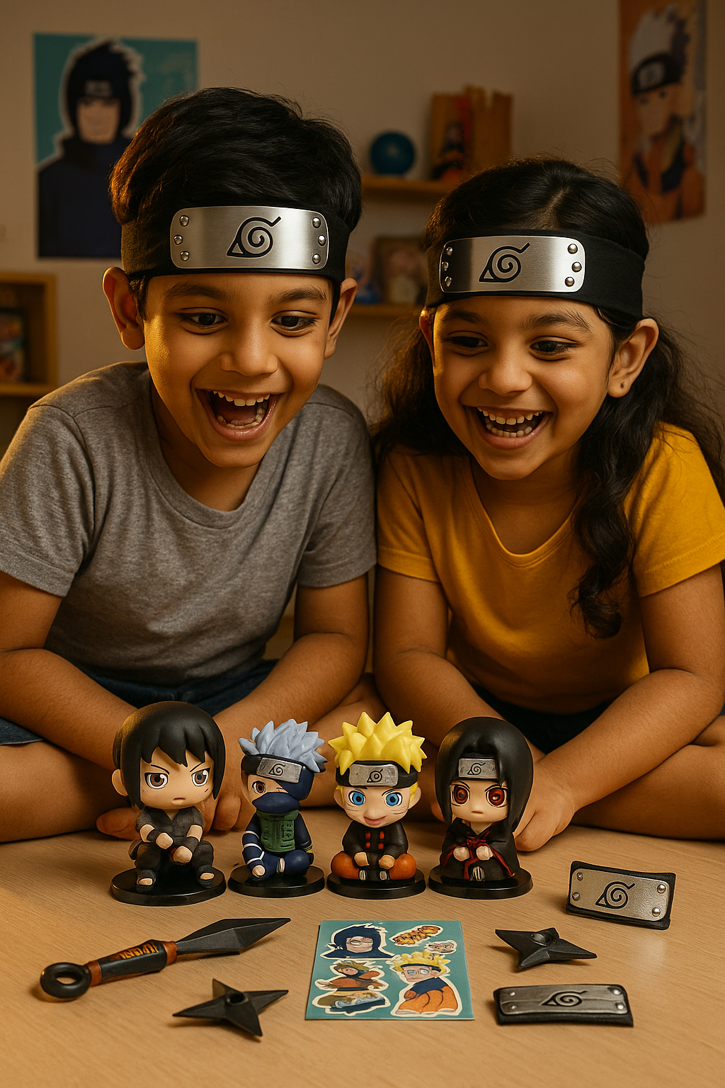 Naruto Anime Combo Set – Kunai, Shuriken, Headband, Stickers & Mini Figures