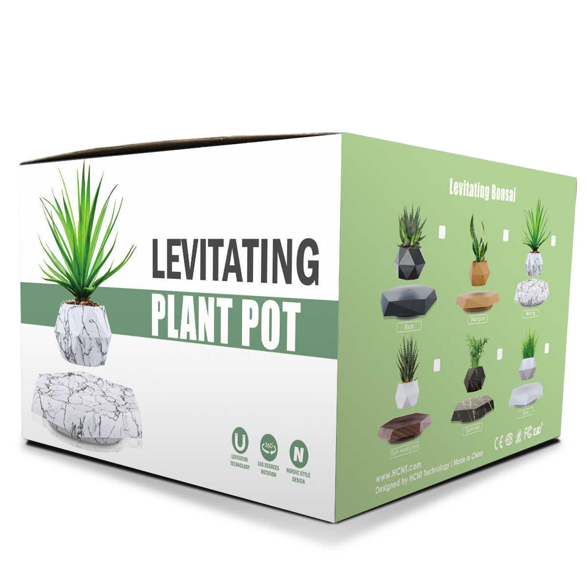 Marble Levitating Plant Pot – Floating Magnetic Planter for Indoor Decor