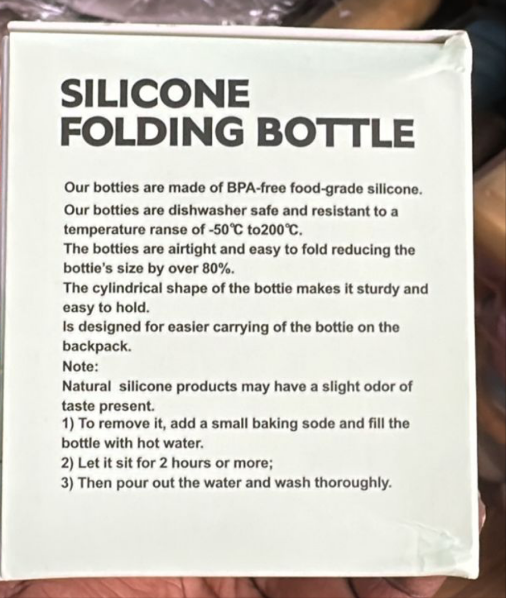 600ml Silicone Folding Bottle - Portable Collapsible Water Bottle (Mixed Colour)