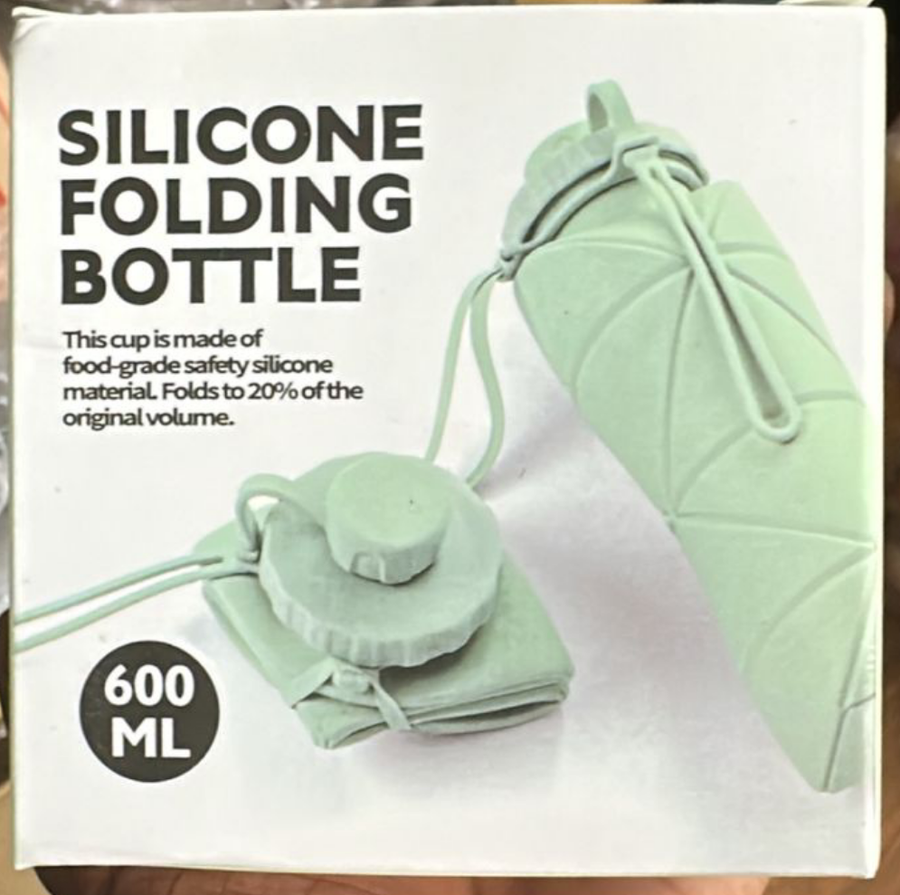 600ml Silicone Folding Bottle - Portable Collapsible Water Bottle (Mixed Colour)
