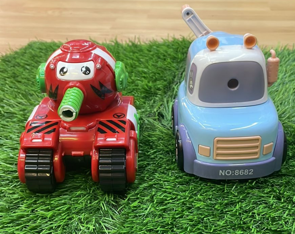 Cartoon Tank & Truck Shaped Sharpeners