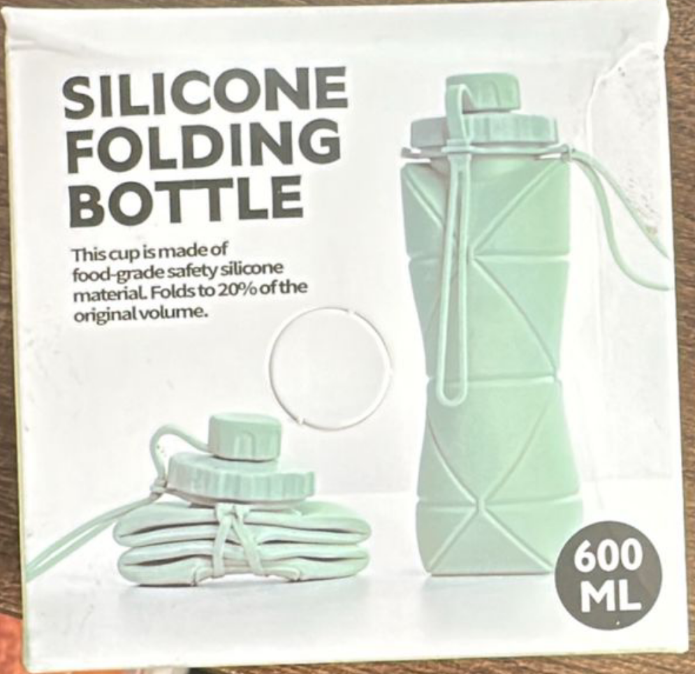 600ml Silicone Folding Bottle - Portable Collapsible Water Bottle (Mixed Colour)