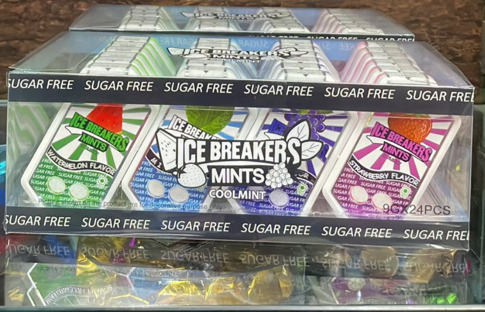 ICE BREAKERS Mints Variety Pack (Watermelon, Coolmint, Strawberry) - Sugar Free, 24 Pieces