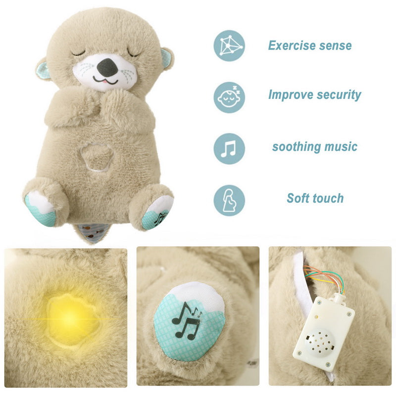 Sleep Breathing Teddy Bear Soft Toy with Light Sound