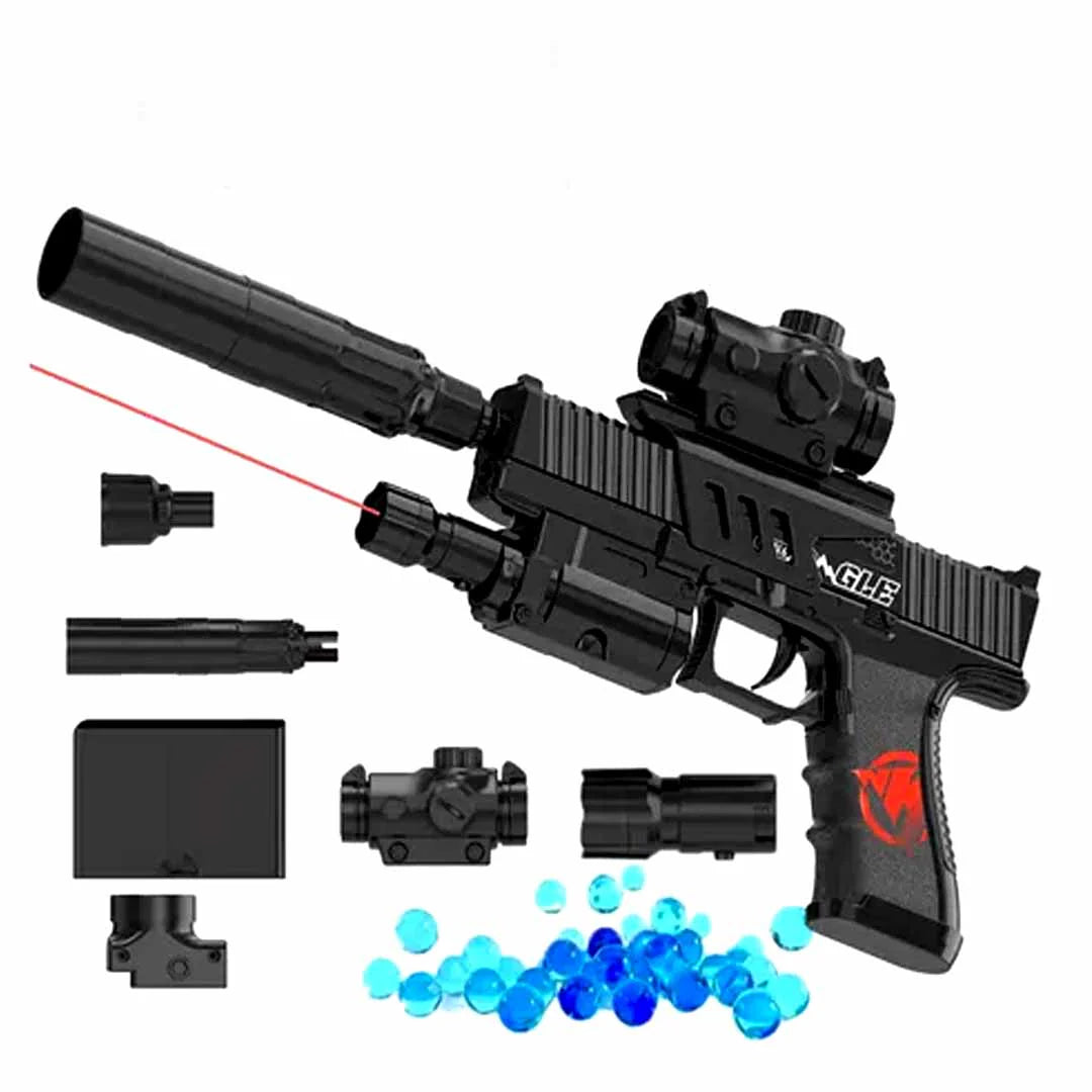 M1911 Gel Blaster – Black Electric Rechargeable Pistol with Laser & Accessories | WH36-1