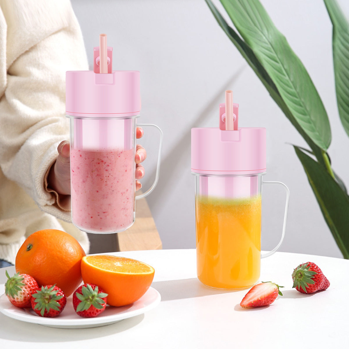 Portable Juice Blender 340ml (Cup with Handle Straw)