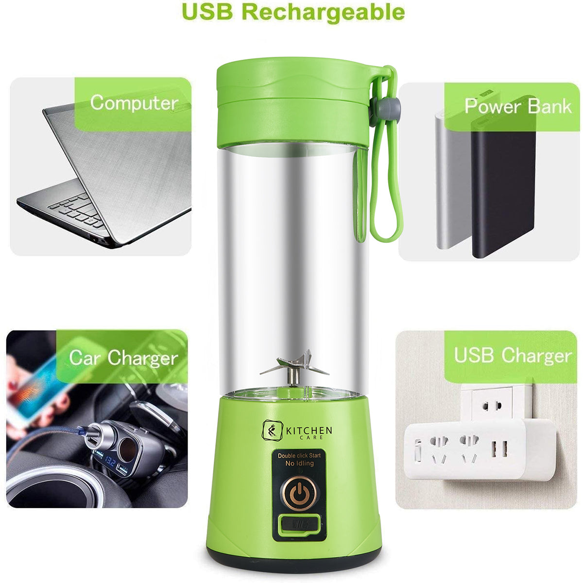 Portable Mini Electric Juicer Blender (6 BLADE)