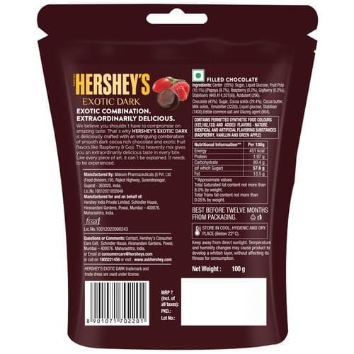 Hershey’s Exotic Dark – Raspberry & Goji ( PACK OF 2 )