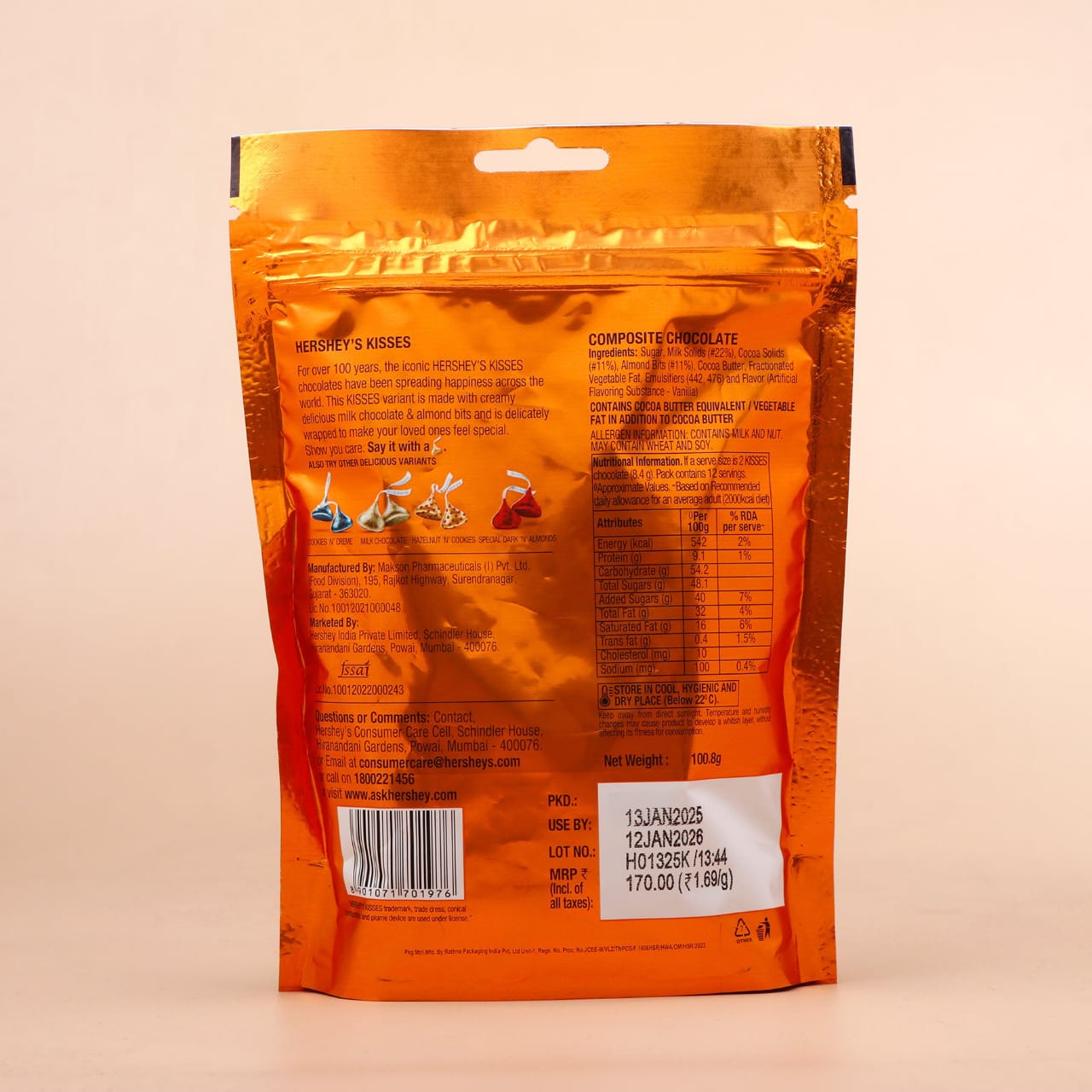 Hershey’s Kisses Almonds ( PACK OF 2 )