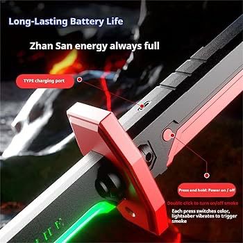 Katana Spark FX Lightsaber Sword – LED Light Blade with Real Sparks & Smoke Effect